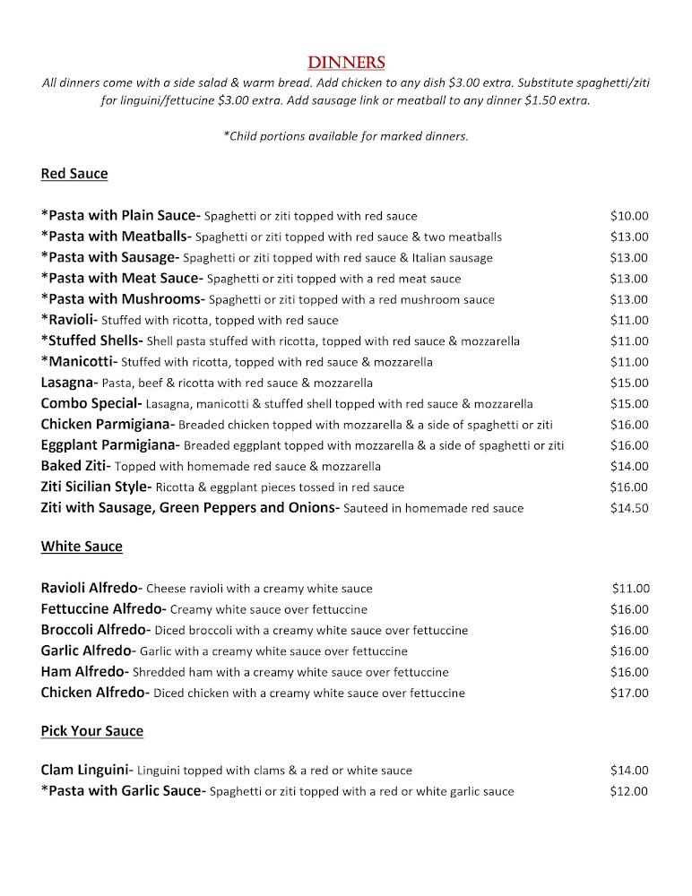 Pope's Italian Restaurant Menu image 3